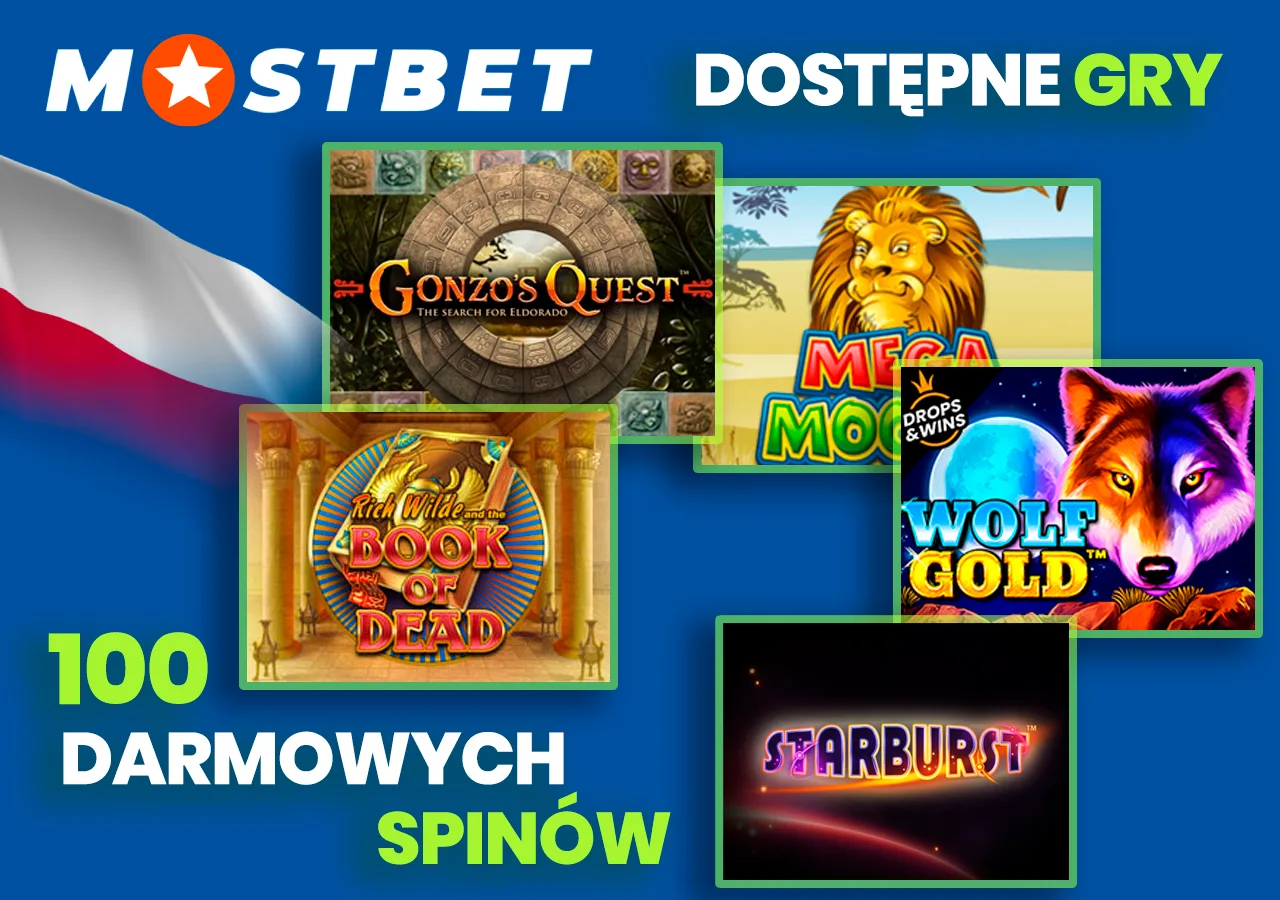 Sprawdź listę dostępnych gier, w których możesz skorzystać z 100 darmowych spinów