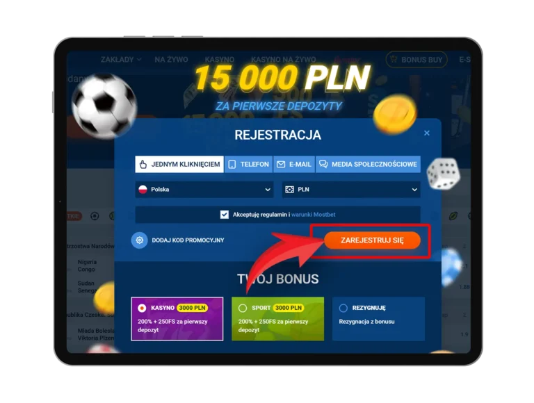 MostBet rejestracja -krok 6